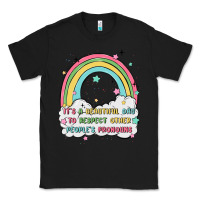 Black beautiful day to respect pronouns Classic Tee - MaliasSmallBusiness