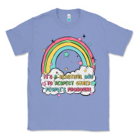 Colony Blue beautiful day to respect pronouns Classic Tee - MaliasSmallBusiness