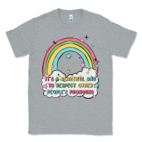Heather Grey beautiful day to respect pronouns Classic Tee - MaliasSmallBusiness