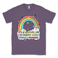 Lavender beautiful day to respect pronouns Classic Tee - MaliasSmallBusiness