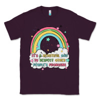 Plum beautiful day to respect pronouns Classic Tee - MaliasSmallBusiness