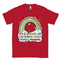 Red beautiful day to respect pronouns Classic Tee - MaliasSmallBusiness