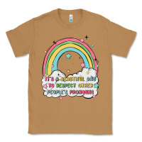 Toasted Coconut beautiful day to respect pronouns Classic Tee - MaliasSmallBusiness
