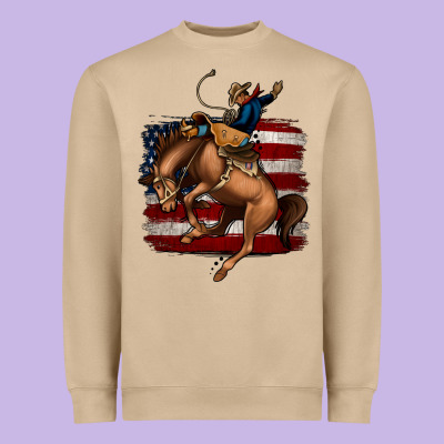 Bucking Bronco Heavyweight Sweatshirt Designed By Jasminsmagicworld