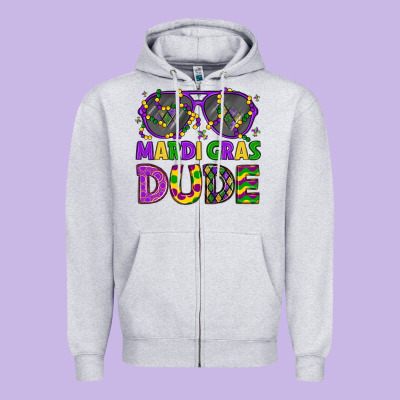 Mardi Gras Celebration Design Zipper Hoodie Designed By Lillyallendesigns