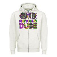 Oatmeal Heather mardi gras celebration design Zipper Hoodie - LillyAllenDesigns