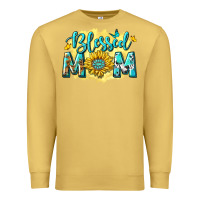 Antique Gold Blessed Mom with Sunflowers Premium Sweatshirt - texasbilliewilder
