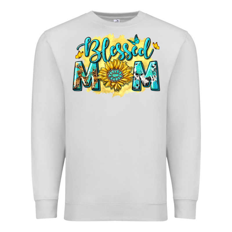 Blessed Mom With Sunflowers Premium Sweatshirt by texasbilliewilder | Teevron
