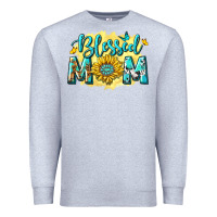 Heather Grey Blessed Mom with Sunflowers Premium Sweatshirt - texasbilliewilder