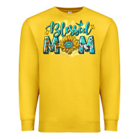Lemon Blessed Mom with Sunflowers Premium Sweatshirt - texasbilliewilder