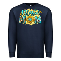 Navy Blessed Mom with Sunflowers Premium Sweatshirt - texasbilliewilder