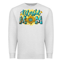 Oatmeal Heather Blessed Mom with Sunflowers Premium Sweatshirt - texasbilliewilder