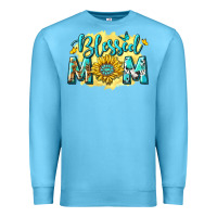 Ocean Blue Blessed Mom with Sunflowers Premium Sweatshirt - texasbilliewilder