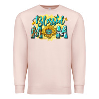 Pale Pink Blessed Mom with Sunflowers Premium Sweatshirt - texasbilliewilder