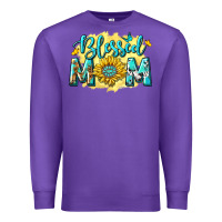 Purple Blessed Mom with Sunflowers Premium Sweatshirt - texasbilliewilder