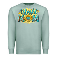 Seafoam Blessed Mom with Sunflowers Premium Sweatshirt - texasbilliewilder
