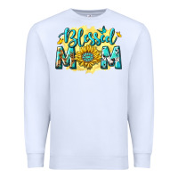 White Blessed Mom with Sunflowers Premium Sweatshirt - texasbilliewilder