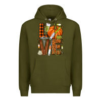 Army Green Fall Nurse love Premium Hoodie - NancyCooperArtShop