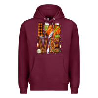 Burgundy Fall Nurse love Premium Hoodie - NancyCooperArtShop