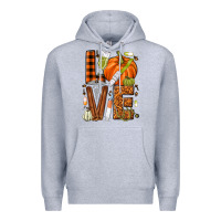 Heather Grey Fall Nurse love Premium Hoodie - NancyCooperArtShop