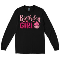 Black birthday girl cupcake Long Sleeve Tee - MaliasSmallBusiness