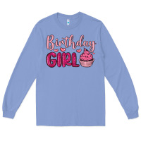 Colony Blue birthday girl cupcake Long Sleeve Tee - MaliasSmallBusiness