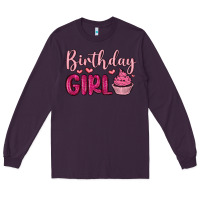Plum birthday girl cupcake Long Sleeve Tee - MaliasSmallBusiness