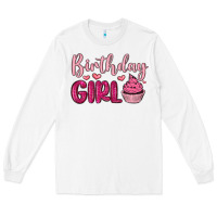White birthday girl cupcake Long Sleeve Tee - MaliasSmallBusiness