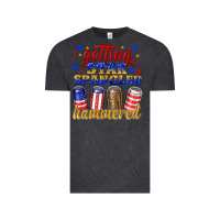 Vintage Black getting star spangled hammered Vintage Tee - NancyCooperArtShop