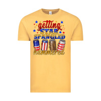 Vintage Mustard getting star spangled hammered Vintage Tee - NancyCooperArtShop
