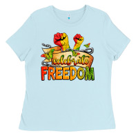 Baby Blue celebrate freedom Ladies Tee - Zillion Design Studio