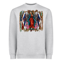 Heather Grey Lady of Guadalupe 4th of july Heavyweight Sweatshirt - Jasminsmagicworld