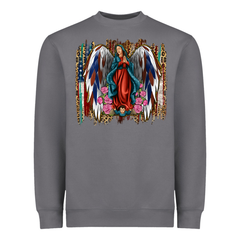 Lady Of Guadalupe 4th Of July Heavyweight Sweatshirt by Jasminsmagicworld | Teevron