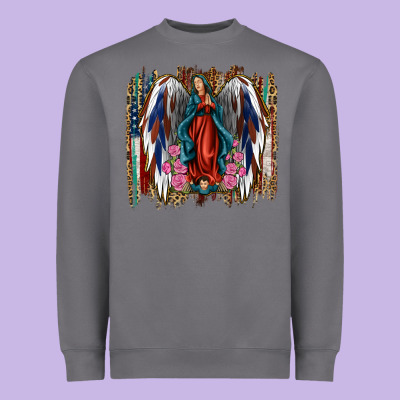 Lady Of Guadalupe 4th Of July Heavyweight Sweatshirt Designed By Jasminsmagicworld