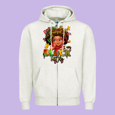 Empowering Black Heritage Zipper Hoodie Designed By Lillyallendesigns