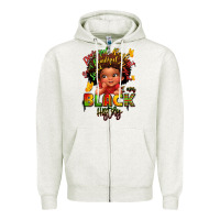 Oatmeal Heather empowering black heritage Zipper Hoodie - LillyAllenDesigns