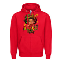 Red empowering black heritage Zipper Hoodie - LillyAllenDesigns