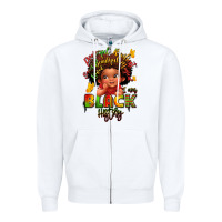 White empowering black heritage Zipper Hoodie - LillyAllenDesigns