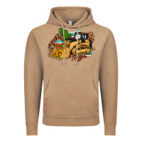 Vintage Coffee bulldozer leopard cactus sunflower Vintage Hoodie - Artiststas