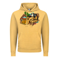 Vintage Mustard bulldozer leopard cactus sunflower Vintage Hoodie - Artiststas