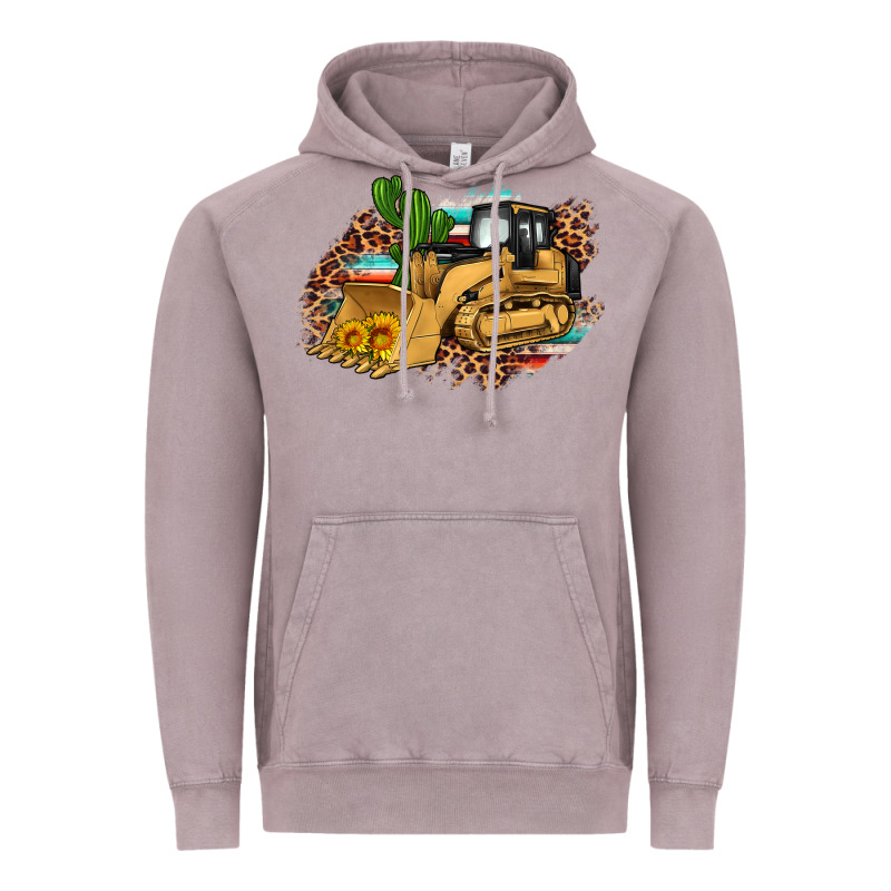 Bulldozer Leopard Cactus Sunflower Vintage Hoodie by Artiststas | Teevron