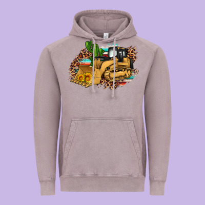 Bulldozer Leopard Cactus Sunflower Vintage Hoodie Designed By Artiststas