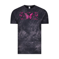 Cloud Black floral breast cancer butterfly Vintage Tee - Jasminsmagicworld
