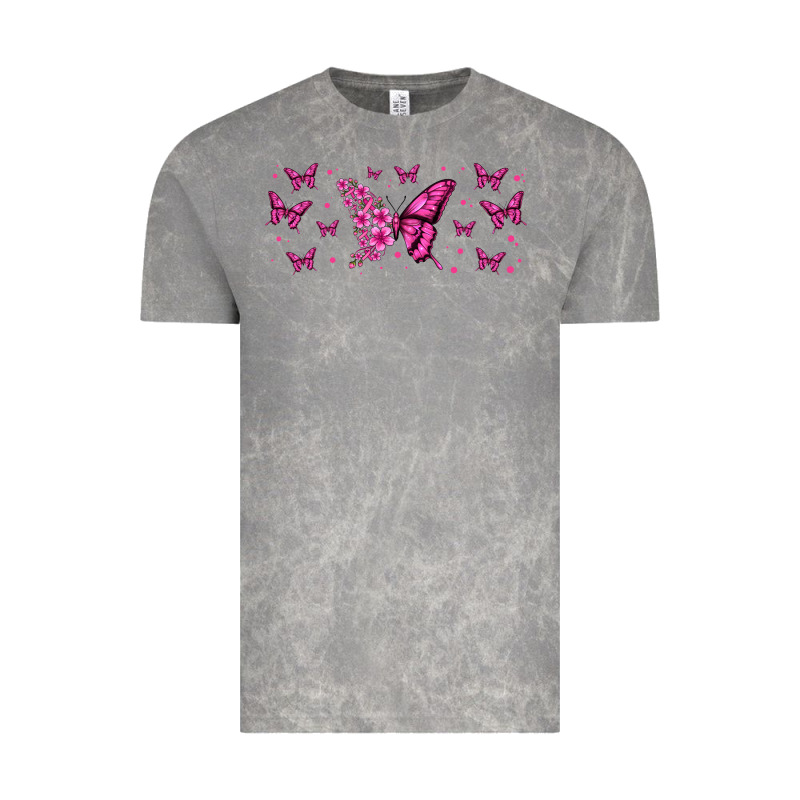 Floral Breast Cancer Butterfly Vintage Tee by Jasminsmagicworld | Teevron