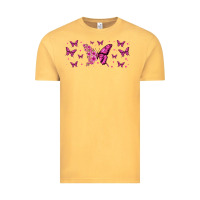 Vintage Mustard floral breast cancer butterfly Vintage Tee - Jasminsmagicworld
