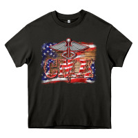 Asphalt patriotic nurse certified medical assistant medilcal symbol background Heavy Core Tee - BarkalooDesign