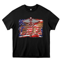 Black patriotic nurse certified medical assistant medilcal symbol background Heavy Core Tee - BarkalooDesign