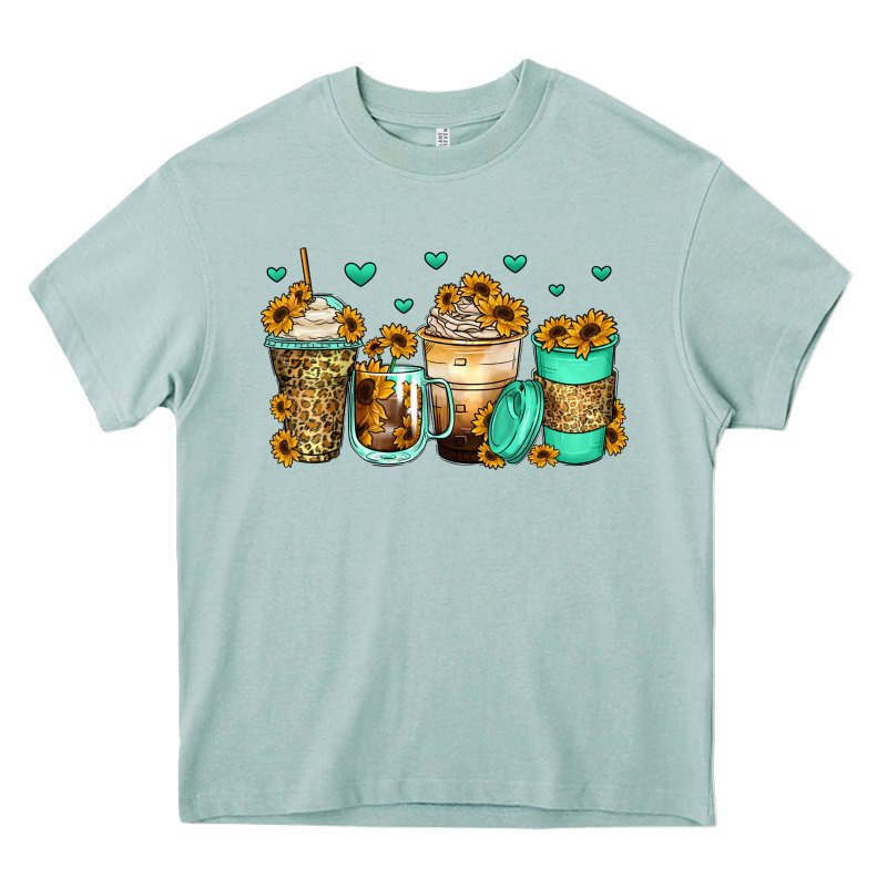 Sunflowers Coffee Cups Heavy Core Tee by Zillion Design Studio | Teevron