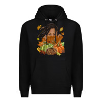 Black Fall with black girl Premium Hoodie - NancyCooperArtShop
