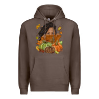 Coffee Fall with black girl Premium Hoodie - NancyCooperArtShop